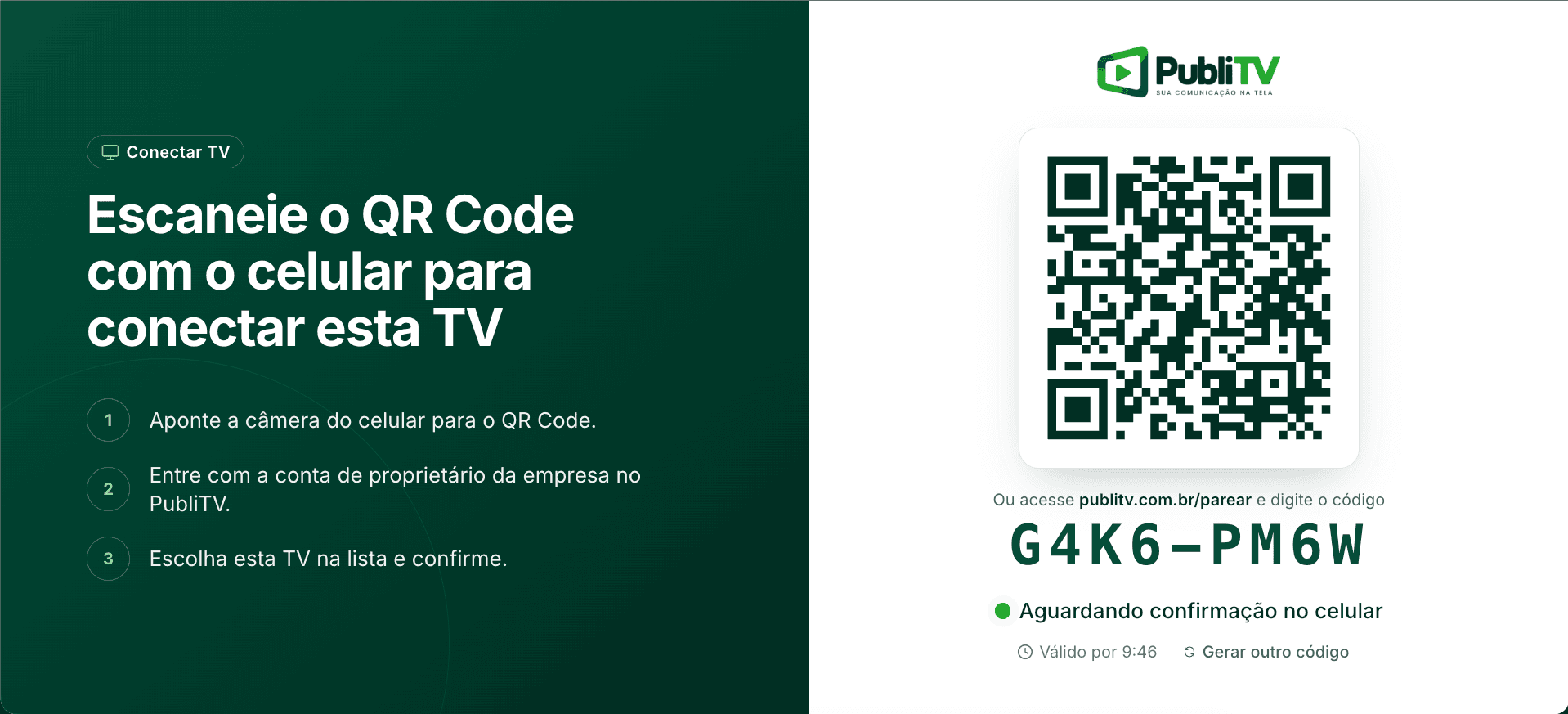 TV mostrando o QR Code